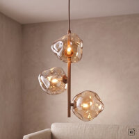 Pendelleuchte Glas Metall Cognac Beige G9 B:29 cm