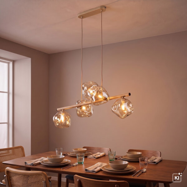 Pendelleuchte Beige Metall 65 cm G9 modern 5-flammig