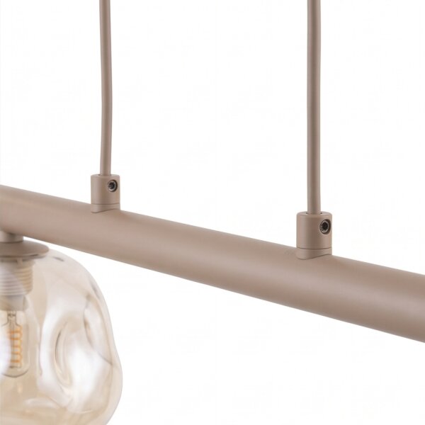 Pendelleuchte zeitlos Metall Beige 90 cm G9 7-flammig
