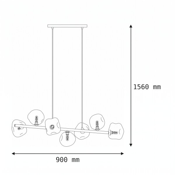 Pendelleuchte zeitlos Metall Beige 90 cm G9 7-flammig