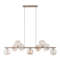 Pendelleuchte Metall Glas 116 cm Beige Cognac G9 9-flmg
