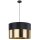 Pendelleuchte Wohnzimmer Schwarz Gold B:50 cm E27 Stoff