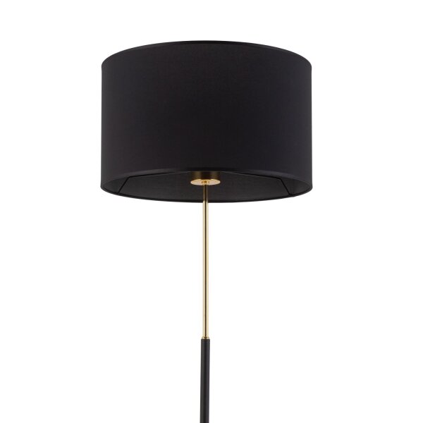 Stehleuchte Stoffschirm Metall E27 150 cm Schwarz Gold