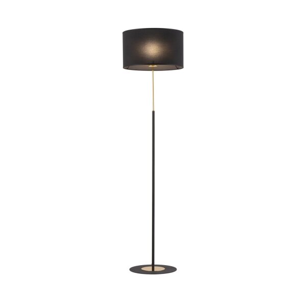 Stehleuchte Stoffschirm Metall E27 150 cm Schwarz Gold