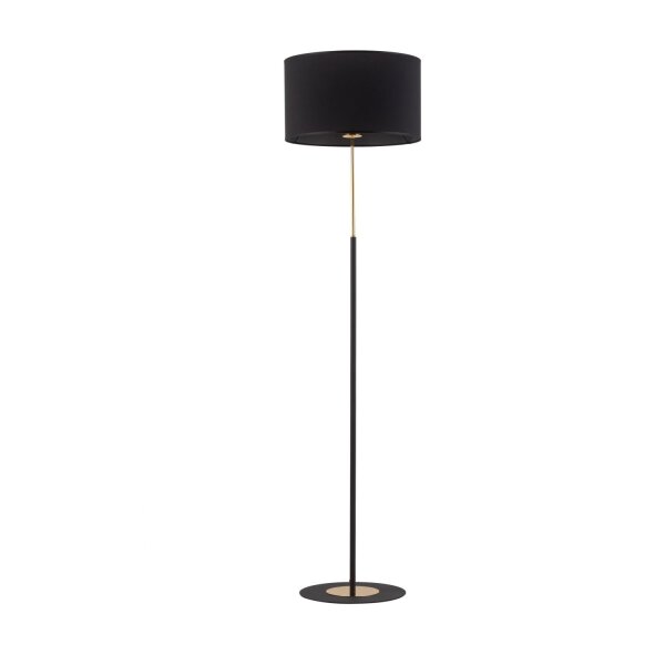 Stehleuchte Stoffschirm Metall E27 150 cm Schwarz Gold