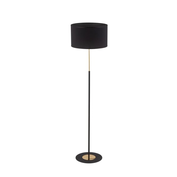 Stehleuchte Stoffschirm Metall E27 150 cm Schwarz Gold