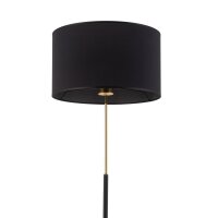 Stehleuchte Stoffschirm Metall E27 150 cm Schwarz Gold