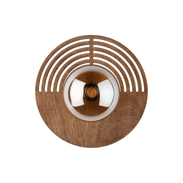 Wohnliche Wandleuchte Glas Holz B:25 cm G9 Eiche