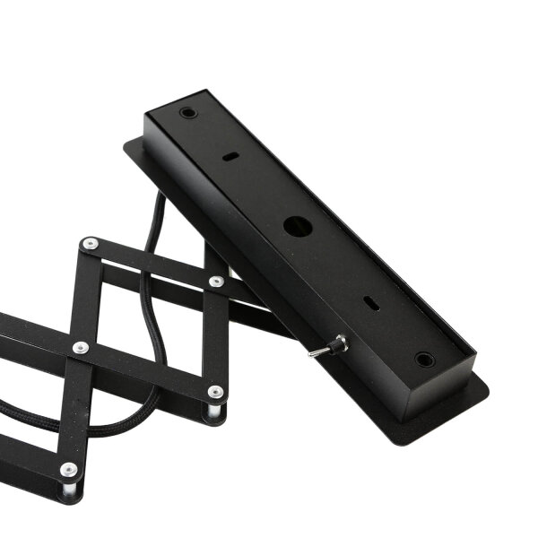 Wandlampe Metall E27 mit Auszug Schalter Schwarz