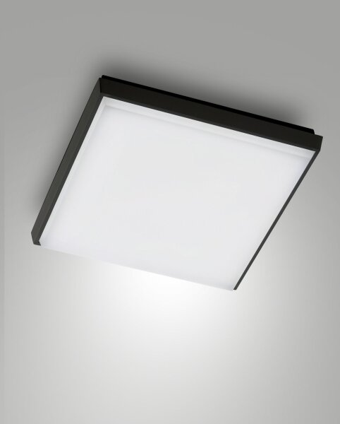LED Deckenleuchte Aluminium IP54 3000K Schwarz B:30 cm