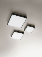 LED Deckenleuchte Aluminium IP54 3000K Schwarz B:18 cm