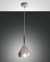 Pendelleuchte Rauchglas Metall E27 blendarm &Oslash;20 cm