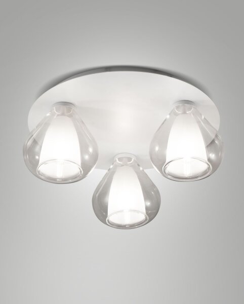 Deckenleuchte Glas E14 Weiß H:18 cm dekorativ