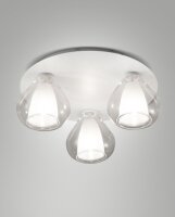 Deckenleuchte Glas E14 Weiß H:18 cm dekorativ
