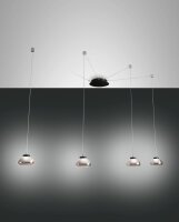 LED Pendelleuchte Schwarz Rauchglas 3000K L:700 cm