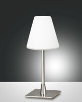 Tischleuchte Glas G9 Weiß Nickel H:25 cm dimmbar