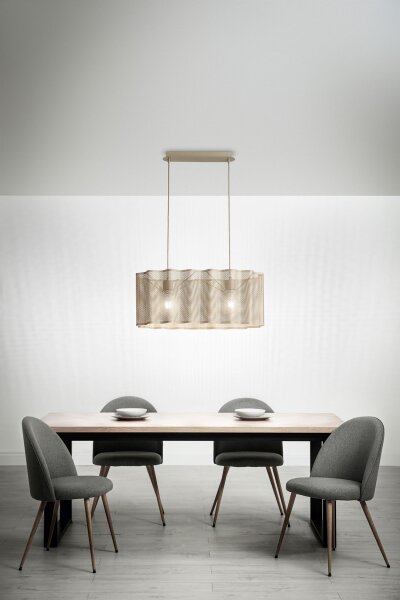 Hängelampe Metall Gold E27 L:70 cm dekorativ Modern