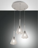 Hängelampe Glas Metall E27 Weiß L:52 cm dekorativ