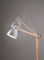 Stehleuchte Holz Skandi E27 Weiß H:180 cm verstellbar
