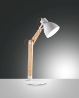 Tischleuchte Holz E27 Weiß 73 cm verstellbar dekorativ