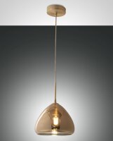 Hängelampe Bernstein E27 Glas Metall Ø25 cm rund