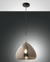 Pendelleuchte Chrom E27 Glas blendarm Ø35 cm Schwarz