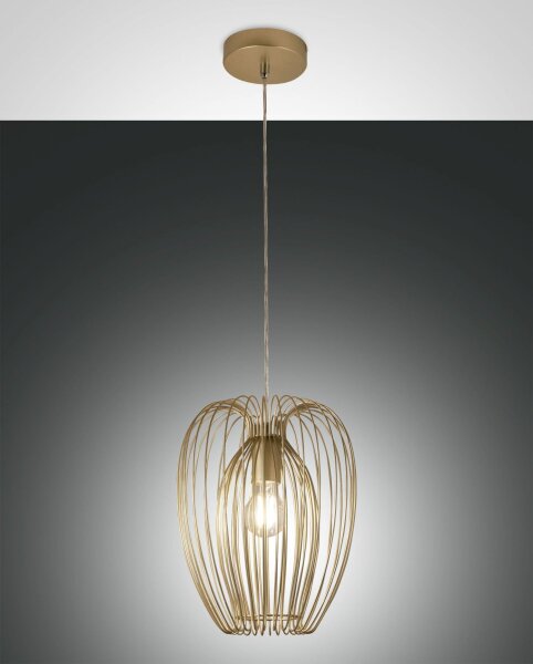 Pendelleuchte Gold Metall E27 Ø25 cm rund dekorativ
