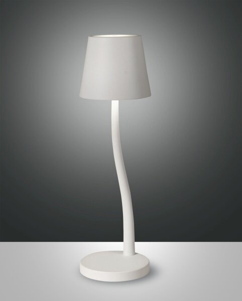LED Akku Tischleuchte IP54 3000K Metall Weiß H:36,5 cm