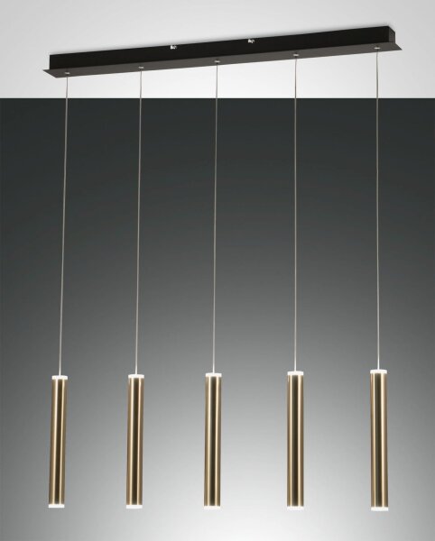 LED Hängelampe Gold 3000K Schwarz L:90 cm dekorativ