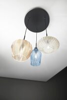 Pendelleuchte Azurblau Bernstein Champagner E27 Glas