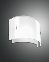 Wandleuchte Glas Metall E27 Weiß H:26 cm blendarm