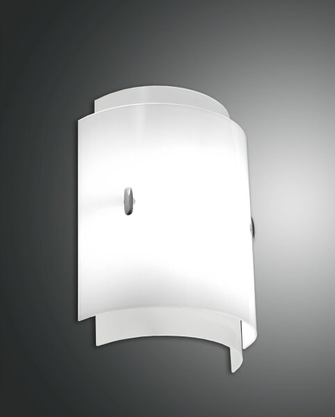 Wandleuchte Glas Metall E27 Weiß B:26 cm blendarm
