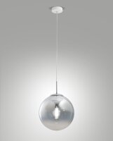 Hängelampe Chrom E27 Glas Weiß dimmbar...