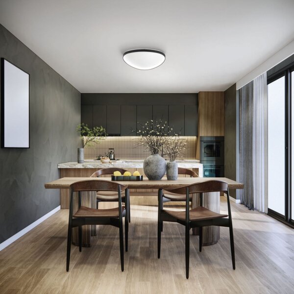 LED Deckenleuchte Schwarz 2700/3000/4000K B:60 cm