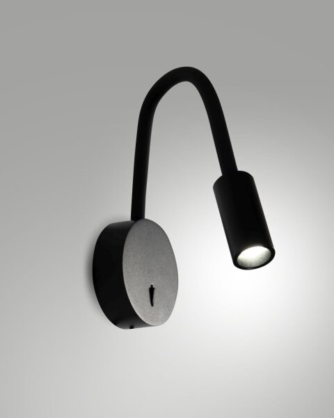 LED Wandspot Schwarz Schalter 3000K L:48 cm schwenkbar