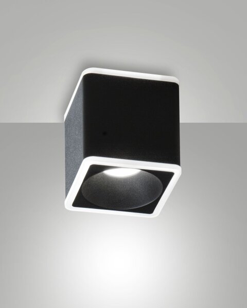 LED Deckenleuchte Aluminium IP40 3000K Glas Schwarz