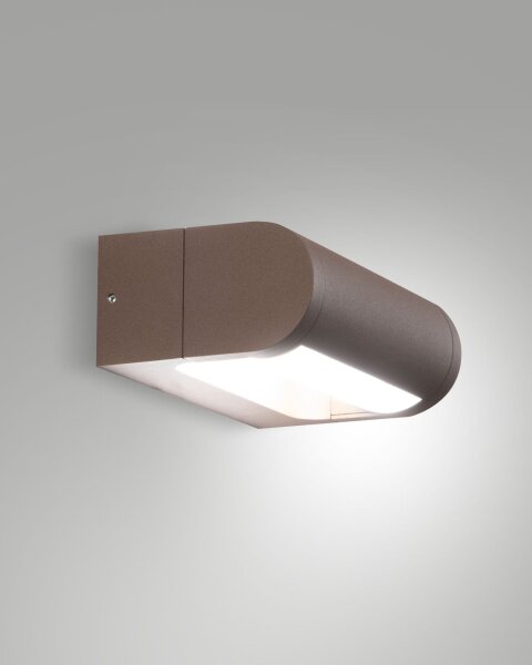 LED Wandleuchte IP65 3000K Metall Rostbraun B:17,5 cm