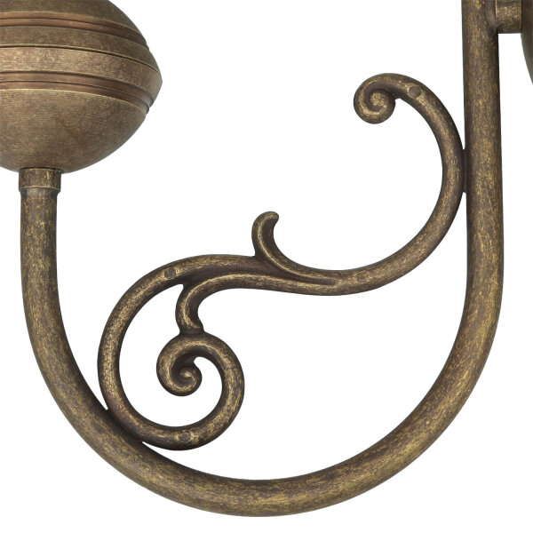 Wandlampe Weiß Glasschirm aus Echt-Messing Antik