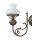 Wandlampe Weiß Glasschirm aus Echt-Messing Antik