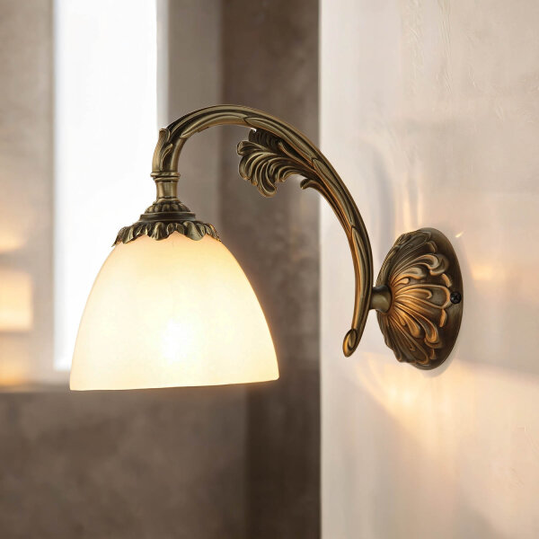 Wandleuchte aus Echt-Messing in Bronze Beatrice