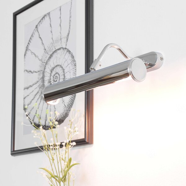Bilderleuchte Chrom 30cm Echt-Messing