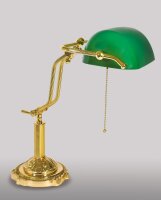 Lampe de banquier vert laiton véritable avec...
