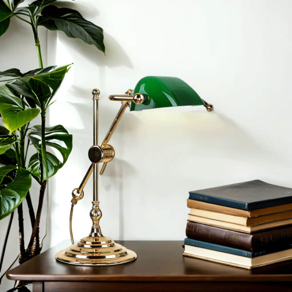 Tischlampe Gold 24K Echt-Messing Jugendstil