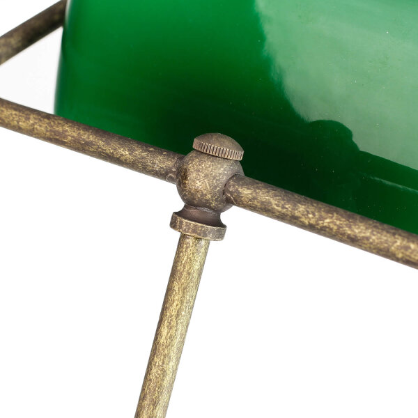 Bankerlampe Grün aus Messing in Bronze Rustikal
