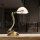 Bankerlampe Bronze aus Messing mit Schirm Weiß