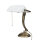 Bankerlampe Bronze aus Messing mit Schirm Weiß