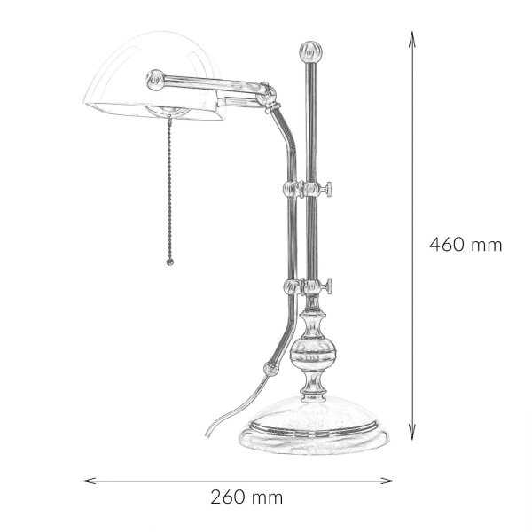 Tischlampe Messing in Bronze mit Glas Premium