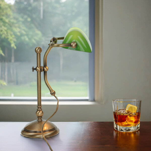 Lampe de table en bronze clair en laiton véritable