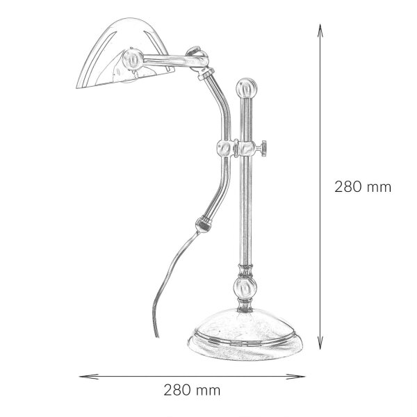 Lampe de table en bronze clair en laiton véritable