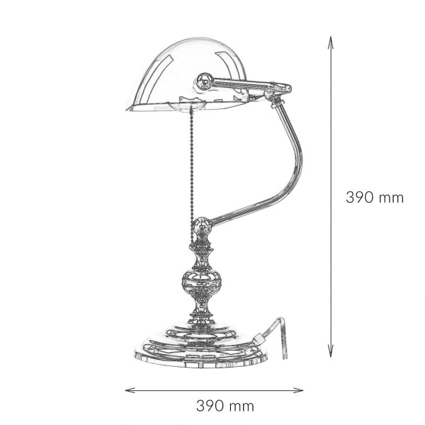 Banker Tischlampe Gold 24K aus Echt-Messing
